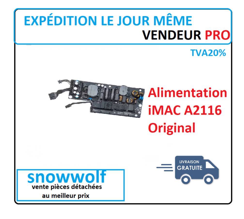 Alimentation Power Supply iMac 21,5″ (185W) A2116 (2012/2019) Alimentation Power Supply iMac 21,5″ (185W) A2116 (2012/2019)