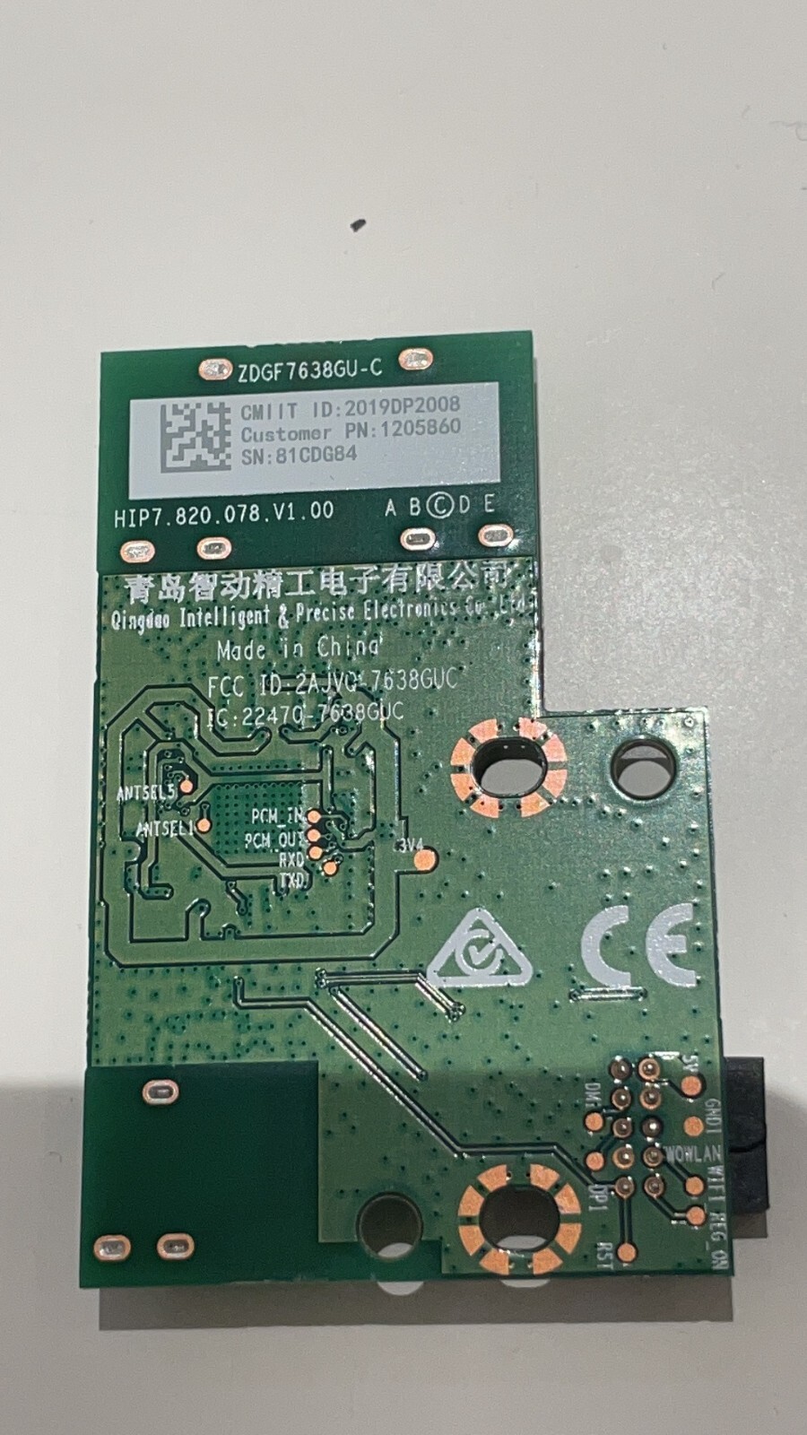 Board wireless- HIP7.820.078.V1.00- HISENSE 43A7100F Board wireless- HIP7.820.078.V1.00- HISENSE 43A7100F