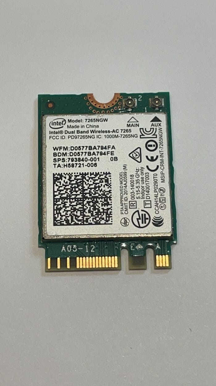 Carte WIFI - 7265NGW PD97265NG - Intel Carte WIFI - 7265NGW PD97265NG - Intel