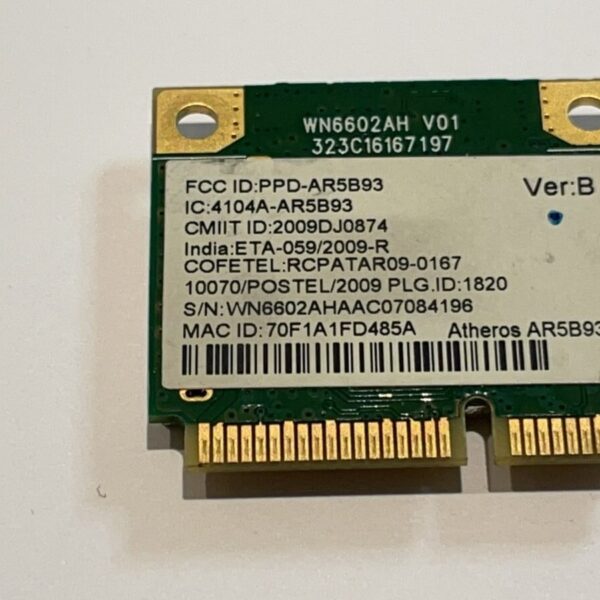 Carte WIFI - WN6602AH V01 323C167197 - Atheros - AR5B93