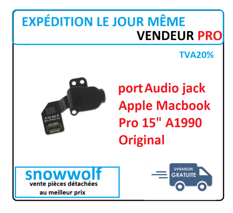 CONNECTEUR AUDIO JACK POUR MACBOOK PRO 15" A1990 ORIGINAL CONNECTEUR AUDIO JACK POUR MACBOOK PRO 15" A1990 ORIGINAL