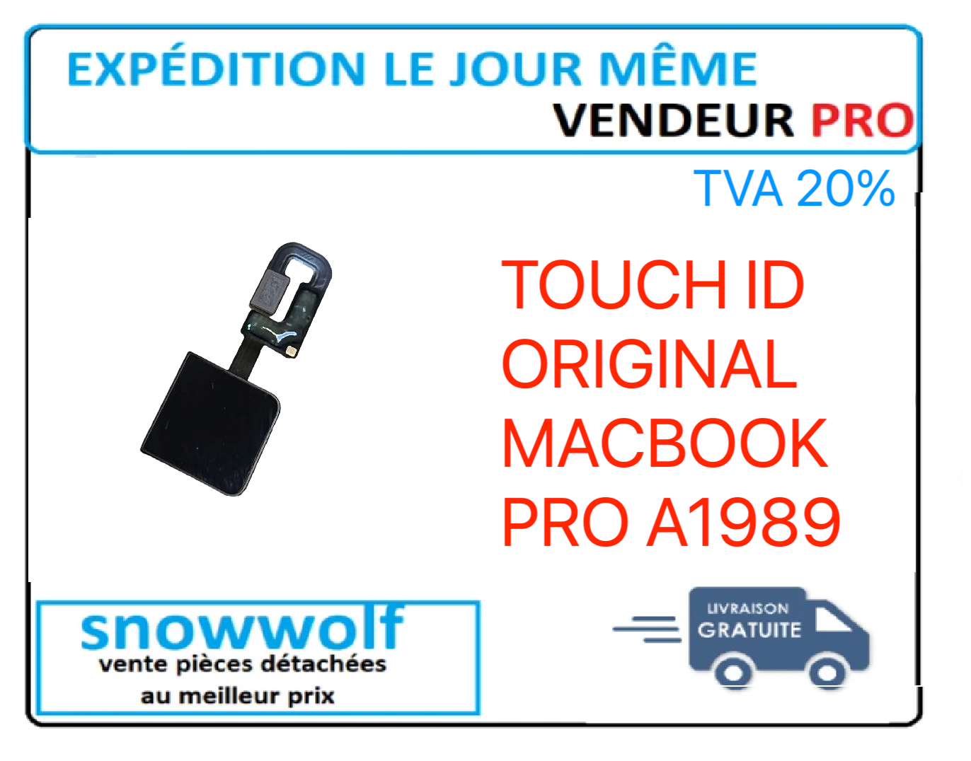 Touch ID Apple Macbook Pro 13" A1989 ORIGINAL Touch ID Apple Macbook Pro 13" A1989 ORIGINAL