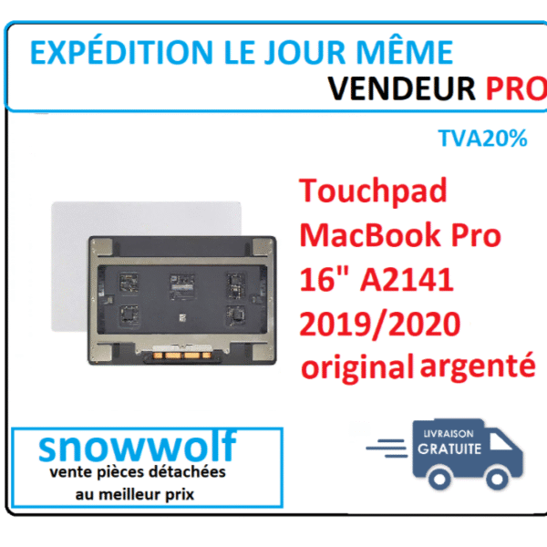 Touchpad Apple MacBook Pro 16" A2141 2019/2020 Argenté Original