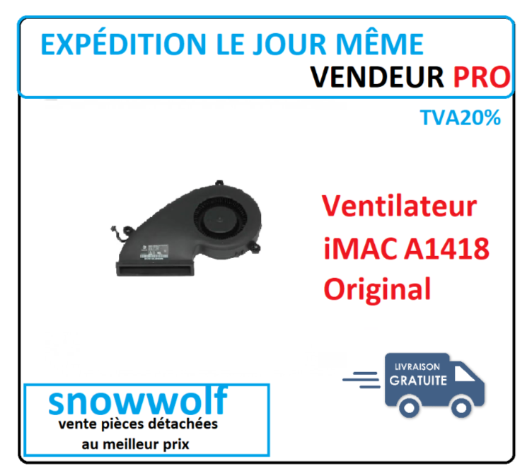 Ventilateur pour iMac 21″ A1418 2K et Retina 4K (2015/2017) et A2116 (2019) Ventilateur pour iMac 21″ A1418 2K et Retina 4K (2015/2017) et A2116 (2019)